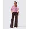 imageCRZ YOGA Womens Butterlift High Waisted Wide Leg Pants with Pockets 29quot31quot33quot  Yoga Lounge Buttery Soft Comfy CasualHot Fudge Brown