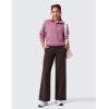 imageCRZ YOGA Womens Butterlift High Waisted Wide Leg Pants with Pockets 29quot31quot33quot  Yoga Lounge Buttery Soft Comfy CasualHot Fudge Brown
