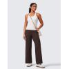imageCRZ YOGA Womens Butterlift High Waisted Wide Leg Pants with Pockets 29quot31quot33quot  Yoga Lounge Buttery Soft Comfy CasualHot Fudge Brown