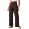 imageCRZ YOGA Womens Butterlift High Waisted Wide Leg Pants with Pockets 29quot31quot33quot  Yoga Lounge Buttery Soft Comfy CasualHot Fudge Brown