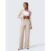 imageCRZ YOGA Womens Butterlift High Waisted Wide Leg Pants with Pockets 29quot31quot33quot  Yoga Lounge Buttery Soft Comfy CasualMojave Tan
