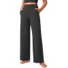 imageCRZ YOGA Womens Butterlift High Waisted Wide Leg Pants with Pockets 29quot31quot33quot  Yoga Lounge Buttery Soft Comfy CasualMysterious Grey