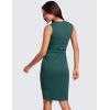 imageCRZ YOGA Womens Butterluxe Summer Sleeveless Midi Dresses Casual Work Cocktail Party Ruched Pencil BodyconForest Green
