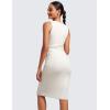 imageCRZ YOGA Womens Butterluxe Summer Sleeveless Midi Dresses Casual Work Cocktail Party Ruched Pencil BodyconMilky White Bone