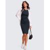 imageCRZ YOGA Womens Butterluxe Summer Sleeveless Midi Dresses Casual Work Cocktail Party Ruched Pencil BodyconTrue Navy