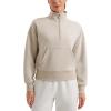 imageCRZ YOGA SoftAura Half Zip Sweatshirt for Women Long Sleeve Pullover Workout Casual Funnel Neck Tops with PocketMojave Tan