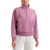 imageCRZ YOGA SoftAura Half Zip Sweatshirt for Women Long Sleeve Pullover Workout Casual Funnel Neck Tops with PocketVelvet Dust