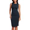 imageCRZ YOGA Womens Butterluxe Summer Sleeveless Midi Dresses Casual Work Cocktail Party Ruched Pencil BodyconTrue Navy