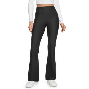 imageCRZ YOGA Womens Fleece Lined Flare Leggings 31quot Bootcut Yoga Pants Tummy Control Winter Thermal Warm Soft Casual LoungeBlack