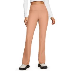 imageCRZ YOGA Womens Fleece Lined Flare Leggings 31quot Bootcut Yoga Pants Tummy Control Winter Thermal Warm Soft Casual LoungeMocha Mousse
