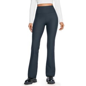 imageCRZ YOGA Womens Fleece Lined Flare Leggings 31quot Bootcut Yoga Pants Tummy Control Winter Thermal Warm Soft Casual LoungeTrue Navy