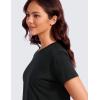 imageCRZ YOGA Pima Cotton Short Sleeve Workout Tops for Women Loose Basic TShirts Athletic Gym Casual ShirtsBlack