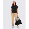 imageCRZ YOGA Pima Cotton Short Sleeve Workout Tops for Women Loose Basic TShirts Athletic Gym Casual ShirtsBlack