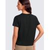 imageCRZ YOGA Pima Cotton Short Sleeve Workout Tops for Women Loose Basic TShirts Athletic Gym Casual ShirtsBlack
