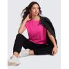 imageCRZ YOGA Pima Cotton Short Sleeve Workout Tops for Women Loose Basic TShirts Athletic Gym Casual ShirtsGranita Pink