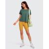 imageCRZ YOGA Pima Cotton Short Sleeve Workout Tops for Women Loose Basic TShirts Athletic Gym Casual ShirtsGraphite Green