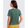 imageCRZ YOGA Pima Cotton Short Sleeve Workout Tops for Women Loose Basic TShirts Athletic Gym Casual ShirtsGraphite Green