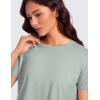 imageCRZ YOGA Pima Cotton Short Sleeve Workout Tops for Women Loose Basic TShirts Athletic Gym Casual ShirtsJade Grey