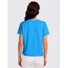imageCRZ YOGA Pima Cotton Short Sleeve Workout Tops for Women Loose Basic TShirts Athletic Gym Casual ShirtsMadagascar Blue