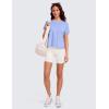 imageCRZ YOGA Pima Cotton Short Sleeve Workout Tops for Women Loose Basic TShirts Athletic Gym Casual ShirtsPeriwinkle Purple