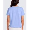 imageCRZ YOGA Pima Cotton Short Sleeve Workout Tops for Women Loose Basic TShirts Athletic Gym Casual ShirtsPeriwinkle Purple