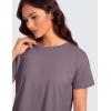 imageCRZ YOGA Pima Cotton Short Sleeve Workout Tops for Women Loose Basic TShirts Athletic Gym Casual ShirtsPurple Gray