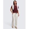 imageCRZ YOGA Pima Cotton Short Sleeve Workout Tops for Women Loose Basic TShirts Athletic Gym Casual ShirtsRed Merlot