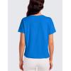 imageCRZ YOGA Pima Cotton Short Sleeve Workout Tops for Women Loose Basic TShirts Athletic Gym Casual ShirtsSparkle Blue
