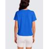 imageCRZ YOGA Pima Cotton Short Sleeve Workout Tops for Women Loose Basic TShirts Athletic Gym Casual ShirtsStrong Blue