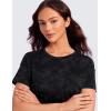 imageCRZ YOGA Pima Cotton Short Sleeve Workout Tops for Women Loose Basic TShirts Athletic Gym Casual ShirtsTie Dye Smoke Ink