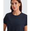imageCRZ YOGA Pima Cotton Short Sleeve Workout Tops for Women Loose Basic TShirts Athletic Gym Casual ShirtsTrue Navy