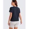 imageCRZ YOGA Pima Cotton Short Sleeve Workout Tops for Women Loose Basic TShirts Athletic Gym Casual ShirtsTrue Navy