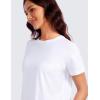 imageCRZ YOGA Pima Cotton Short Sleeve Workout Tops for Women Loose Basic TShirts Athletic Gym Casual ShirtsWhite
