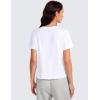 imageCRZ YOGA Pima Cotton Short Sleeve Workout Tops for Women Loose Basic TShirts Athletic Gym Casual ShirtsWhite
