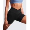 imageCRZ YOGA Womens Butterluxe Crossover Biker Shorts 5 Inches  Criss Cross High Waisted Workout Yoga Buttery SoftBlack