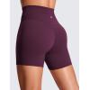 imageCRZ YOGA Womens Butterluxe Crossover Biker Shorts 5 Inches  Criss Cross High Waisted Workout Yoga Buttery SoftDeep Purple