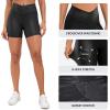 imageCRZ YOGA Womens Butterluxe Crossover Biker Shorts 5 Inches  Criss Cross High Waisted Workout Yoga Buttery SoftFaux Leather Black