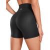 imageCRZ YOGA Womens Butterluxe Crossover Biker Shorts 5 Inches  Criss Cross High Waisted Workout Yoga Buttery SoftFaux Leather Black