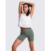 imageCRZ YOGA Womens Butterluxe Crossover Biker Shorts 5 Inches  Criss Cross High Waisted Workout Yoga Buttery SoftGrey Sage