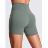 imageCRZ YOGA Womens Butterluxe Crossover Biker Shorts 5 Inches  Criss Cross High Waisted Workout Yoga Buttery SoftGrey Sage
