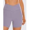 imageCRZ YOGA Womens Butterluxe Crossover Biker Shorts 5 Inches  Criss Cross High Waisted Workout Yoga Buttery SoftLavender Mist
