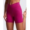 imageCRZ YOGA Womens Butterluxe Crossover Biker Shorts 5 Inches  Criss Cross High Waisted Workout Yoga Buttery SoftMagenta Purple