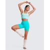 imageCRZ YOGA Womens Butterluxe Crossover Biker Shorts 5 Inches  Criss Cross High Waisted Workout Yoga Buttery SoftNeon Spectral Blue