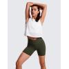 imageCRZ YOGA Womens Butterluxe Crossover Biker Shorts 5 Inches  Criss Cross High Waisted Workout Yoga Buttery SoftOlive Green