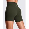 imageCRZ YOGA Womens Butterluxe Crossover Biker Shorts 5 Inches  Criss Cross High Waisted Workout Yoga Buttery SoftOlive Green