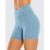 imageCRZ YOGA Womens Butterluxe Crossover Biker Shorts 5 Inches  Criss Cross High Waisted Workout Yoga Buttery SoftPure Blue