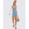 imageCRZ YOGA Womens Butterluxe Crossover Biker Shorts 5 Inches  Criss Cross High Waisted Workout Yoga Buttery SoftPure Blue