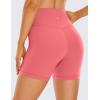 imageCRZ YOGA Womens Butterluxe Crossover Biker Shorts 5 Inches  Criss Cross High Waisted Workout Yoga Buttery SoftRaspberry Sorbet
