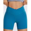 imageCRZ YOGA Womens Butterluxe Crossover Biker Shorts 5 Inches  Criss Cross High Waisted Workout Yoga Buttery SoftSupersonic Blue
