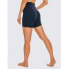 imageCRZ YOGA Womens Butterluxe Crossover Biker Shorts 5 Inches  Criss Cross High Waisted Workout Yoga Buttery SoftTwilight Blue